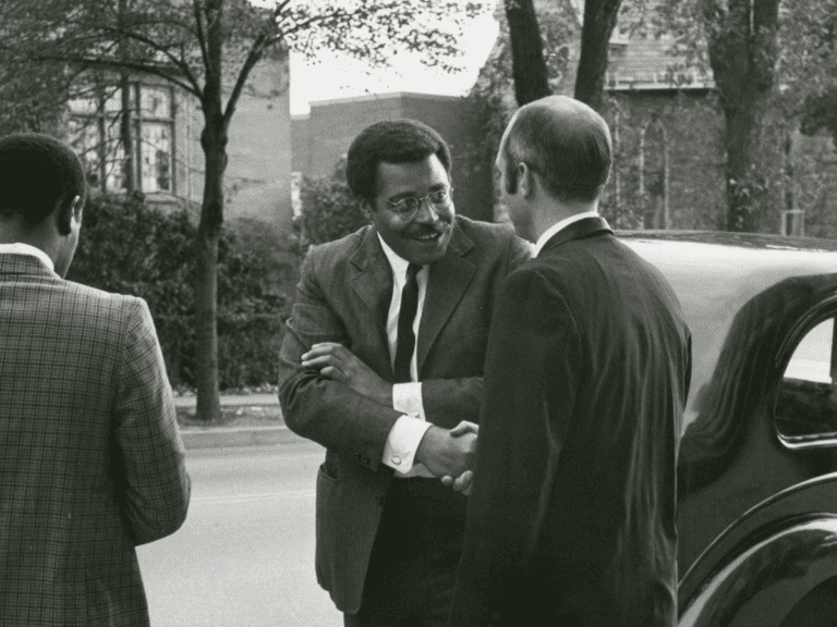 James Earl Jones on the University of Michigan's campus in Ann Arbor.